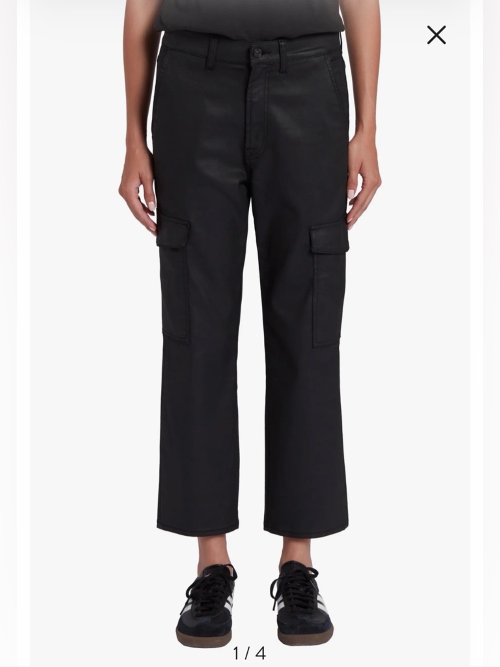 7 of All Mankind Logan Coated High Waist Ankle Straight Leg Cargo Pants